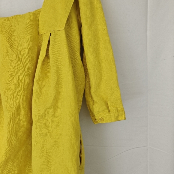 See By Chloe One Shoulder Bow Tie Yellow Linen Blend Mini Dress Size 6 Women's - Picture 14 of 16